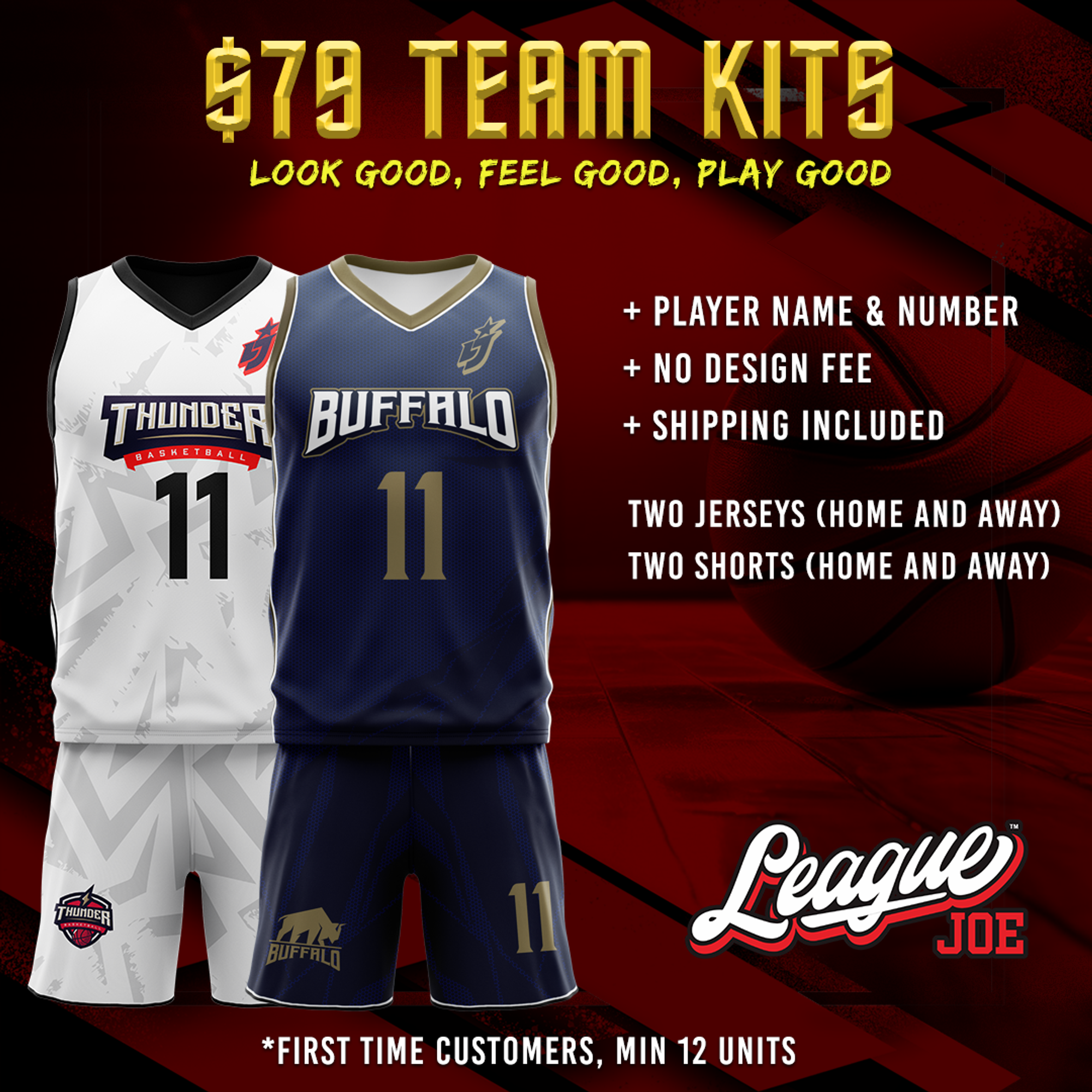 $79 Player Uniform Kits for Basketball